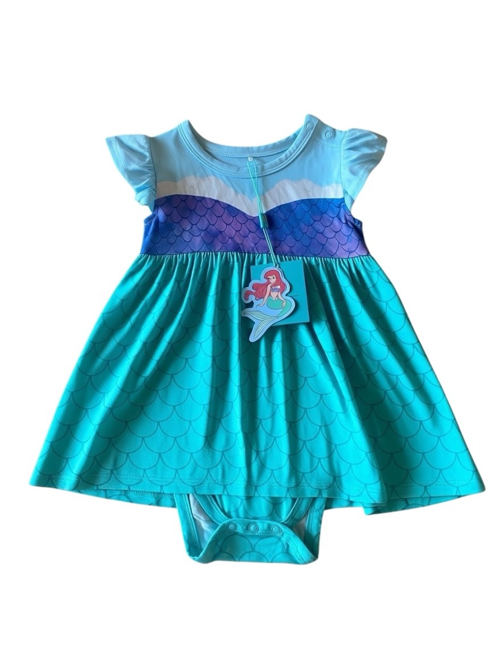 Posh Peanut Disney Little Mermaid Twirl Bodysuit Dress